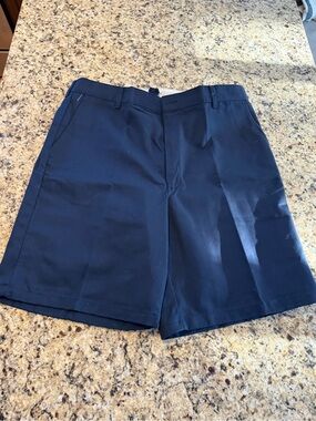 Men's Classic Flat-Front Navy Shorts